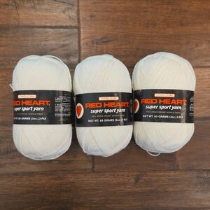 Super Sport Yarn Cream #4 LOT OF 3 Skiens